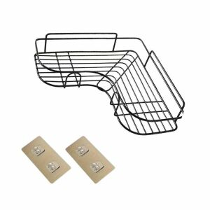 Macvi® háromszögletű zuhanytálca, falra szerelhető, fürdőszoba- és konyhai szervező, könnyű szerelhetőség, praktikus tárolás