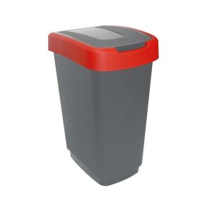 Jotta Billenőfedeles szemetes 15 l szürke-piros 145600716 - Lakberendezés