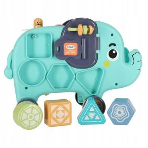 Készségfejlesztő Elefánt Játék Színes kiegészítőkkel, többfunkciós kialakítás, Montessori-elven alapuló, 18 hónapos kortól