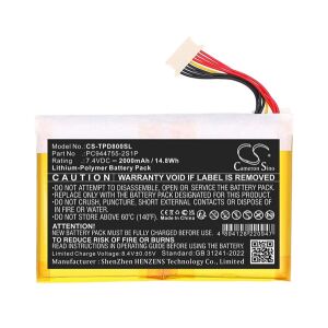 CAMERON SINO Li-Polymer akku 7.4V / 2000mAh, Topdon PC944755-2S1P kompatibilis, FEKETE 145624233 - Akkumulátor