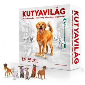Keller&Mayer Kutyavilág társasjáték doboz, egy golden retriever kutyával és egy utcai jelenettel - Keller&Mayer