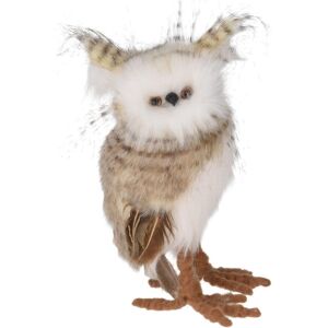 Dekoratív Bagoly Álló Jobbra 17Cm Barna