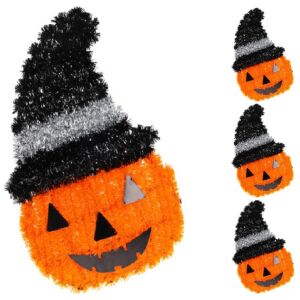 Dekoratív Tökfigura 35Cm Halloween Fehér Csík 145630313 - Halloweeni dekoráció