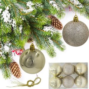 karácsonyfadísz Dekoratív Műanyag Gömbér Széf 12 Db 60Mm Pezsgőszínű 145631042 - Karácsonyfadísz