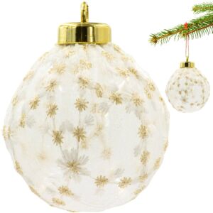 karácsonyfadísz Biztonságos Műanyag Golyó 8 Cm Csipke Díszítés Csillám Csillag 145631679 - Edelman