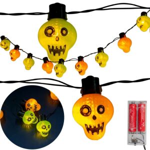 Halloween Koponyafüzér 10 Led 145631720 - Halloweeni dekoráció