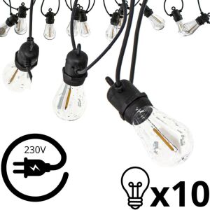 Kültéri Partifény Girland 10 Izzó 10Led 8M 230V