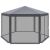 Hatszögű Kerti Pavilon 2X2X2X2,5M Szúnyoghálóval, Szürke 145628946