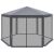 Hatszögű Kerti Pavilon 2X2X2X2,5M Szúnyoghálóval, Szürke 145628946