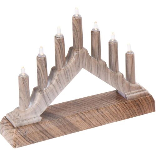 Adventi Gyertyatartó 15,5X3,2X13,5Cm 7 Led Elemes Terra