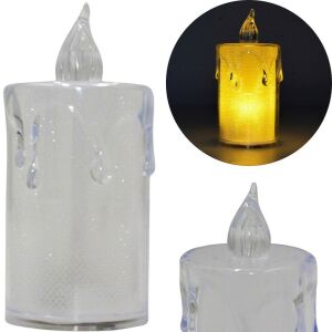 Díszgyertya 3,5X8 Cm Díszített Led