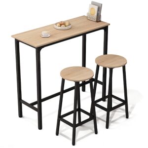 BÁR SZETT Konyhaasztal + 2 szék Modern ipari loft 100 cm 145633060 - Étkező bútor