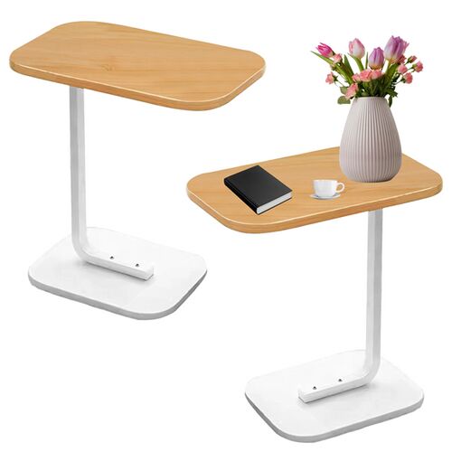 C alakú Modern oldalsó dohányzóasztal kanapéhoz, ágyhoz, 40  x 30 x 60 cm, fehér 145633115