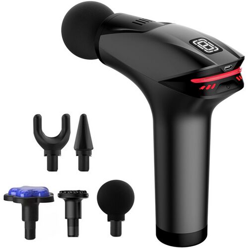 Rezgőpontos akkus test láb és kar erős masszázspisztoly hűsítő gél fejjel, 5 db fejjel 145633219