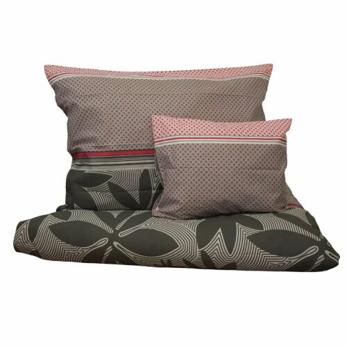 Pamut kispárnahuzat - Szürke/barack-pöttyös Félpárnahuzat 145633587