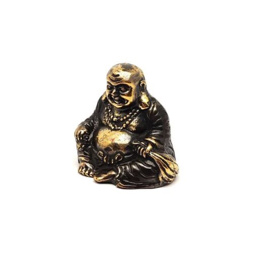 Réz figura nevető Buddha óarany 5cm