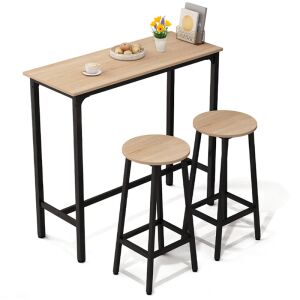 BAR-SET Küchentisch + 2 Stühle Modern Industrial 100 cm