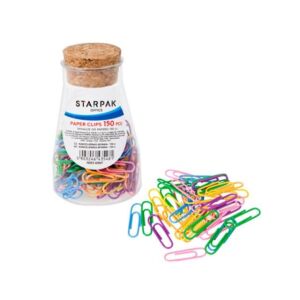 Buntes Büroklammer-Set im Glas 28mm 150Stk 145634803 - Starpak