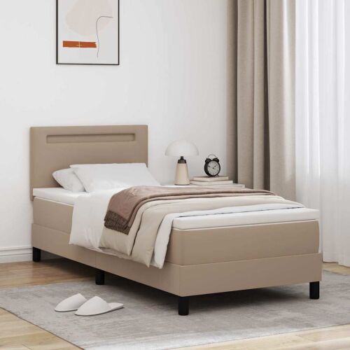 vidaXL Ágykeret matraccal matracmal Cappuccino 90 x 200 cm Műbőr 145635426 - Ágy