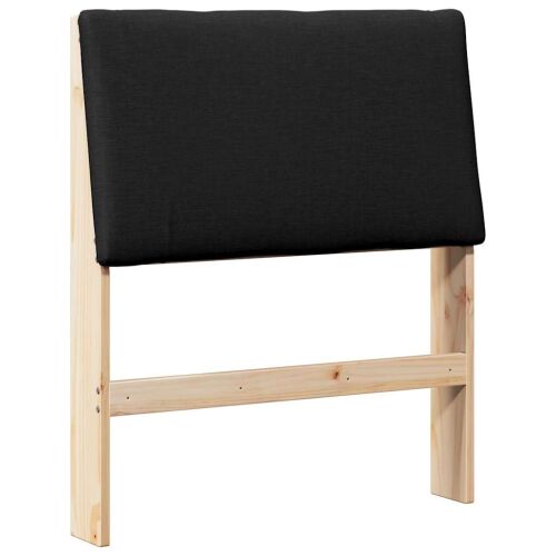 vidaXL Fekete Kárpitozott Fejtámla 75 cm Tömör fenyőfa - Ágytámla