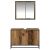 vidaXL Fürdőszoba bútor szett 2 pcs Régi fa 90 x 33 x 60 cm Faanyag 145642021