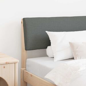 vidaXL Kárpitozott fejtámla Sötétszürke 90 cm Tömör fenyőfa