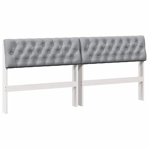 vidaXL Világosszürke Kárpitozott Fejtámla 180 cm Tömör fenyőfa - Ágytámla