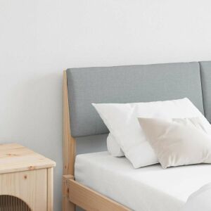 vidaXL Kárpitozott fejtámla Világosszürke 160 cm Tömör fenyőfa