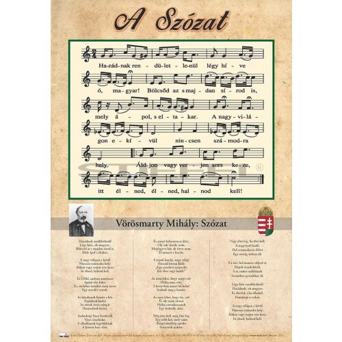 Szózat tabló fémléccel - A3, iskolai oktatótabló 145652697