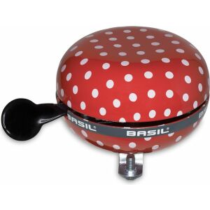 Basil Kerékpárcsengető BIG BELL POLKADOT 80 mm Red/White Dots (BAS-50396)