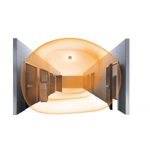 RS PRO P1 Mozgás- és Szürkületérzékelős Beépítés Lapos S 9,4W LED HF 942lm 3000K IK03 IP54 230V fehér/műanyag