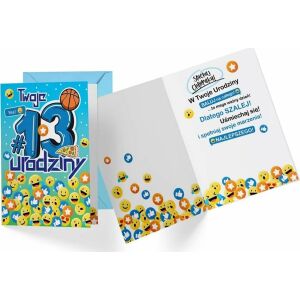 KUKARTKA Kartka PR-336 Urodziny 13 chłopiec 145654431 - Decoratii si echipamente pentru petreceri