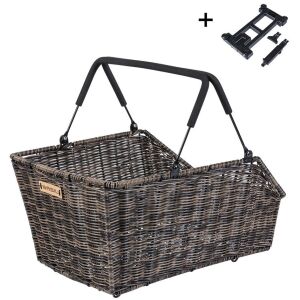 Basil Cento Rattan Look MIK csomagtartó kosár, MIK rendszer (ready to go) vízálló természetes barna (NEW 2025)