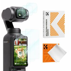 6 db-os 9 órás üvegpáncél készlet kijelzőhöz + lencse a Dji Osmo Pocket 3-hoz / K&f Concept / Cikkszám: 2231