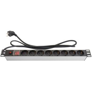 Kabel zasilający Alcasa Alcasa GC-N0087 rozgałęziacz 1,8 m 8 x gniazdo sieciowe Wewnętrzna Czarny, Srebrny 145655948 - Dystrybutor