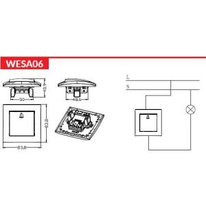 WESA Csendes Csengőgomb Beépített Csengő