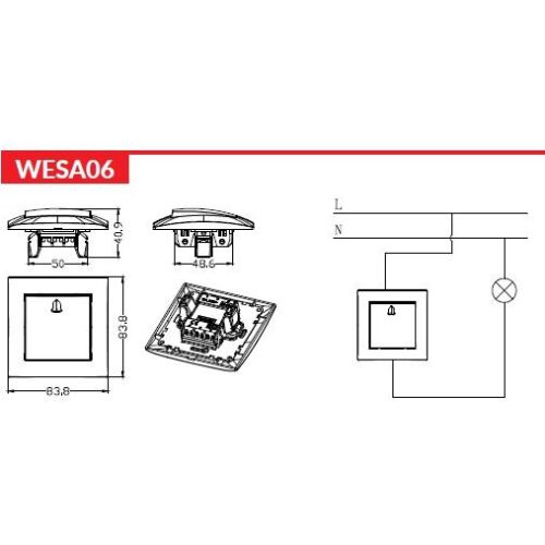 WESA Csendes Csengőgomb Beépített Csengő 145656131