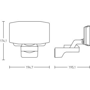 Kültéri lámpa érzékelő nélkül Steinel XLED Protect PIR 13,6W 3000K 1642lm IP54 IK03 230V fehér / műanyag 145657164 - Kültéri fali lámpa