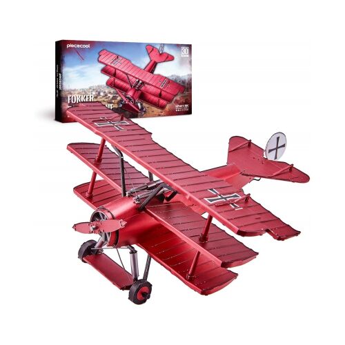 3D Puzzle, FOKKER DR-I TRIPLANE Repülőgép, Piececool, fém, 162 darabos 145657224