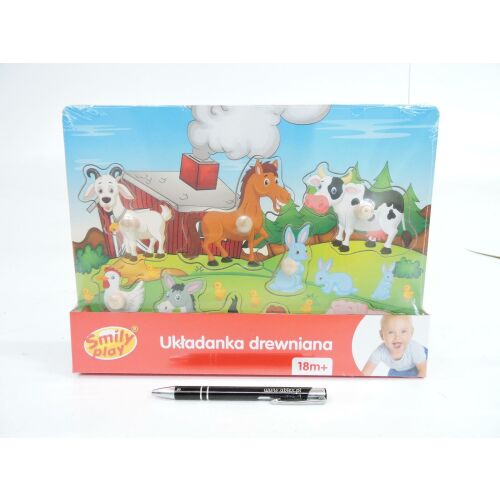 Puzzle animale ferma, Lemn, 8 piese, Multicolor 145657313