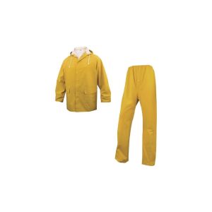 Complet de ploaie bluză + pantaloni din poliester acoperit pe ambele părți cu PVC culoare galbenă mărimea L CORPEN304JAGT2 145657350 - Camping & Drumeții