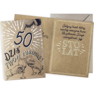 KUKARTKA Bilet urodzinowy vintage 50 145657378 - Decoratii si echipamente pentru petreceri