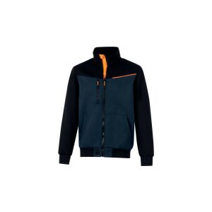 Kapucnis pulóver cipzáras - Molton újrahasznosított poliészter pamut, szár Kék-fekete, méret: 3XL, SWABIBM3X