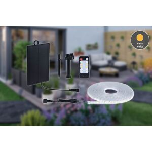 Külső LED szalag solar 10m 3,2W DIM 3000K 28lm/m szürkület érzékelő távirányító 5V IP44 fekete / műanyag