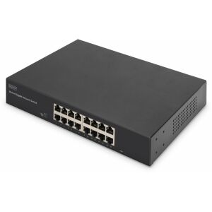 DIGITUS Switch 16-Port Gigabit, 19" nem kezelt fekete