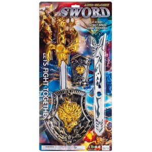 Lovagi készlet karddal és pajzzsal