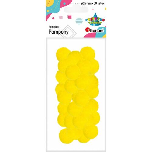 Poliészter pomponok 25 mm sárga intenzív 30db 145658191