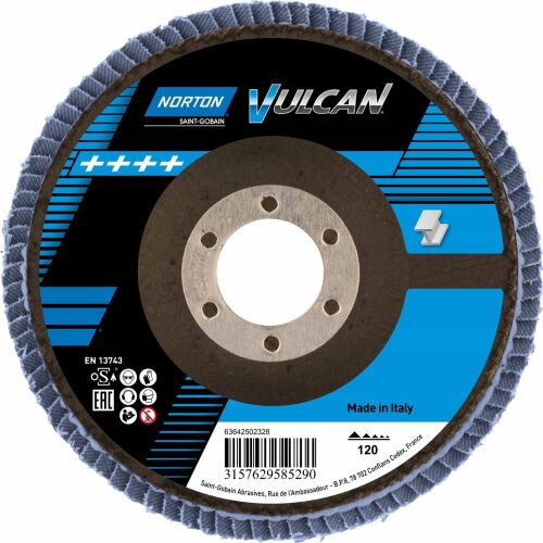 LEVÉLKORONG Csiszolókorong 125 mm, 120 vastagságú VULCAN R842 NORTON