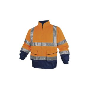 Vestă de lucru de avertizare din poliester și bumbac, culoare portocaliu-albastru, mărimea XXL PHVE2OMXX 145658242 - Palton de lucru