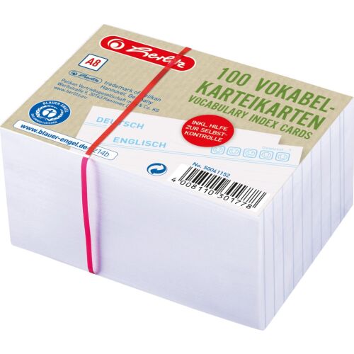 Herlitz Card A8 Vocabular linii alb foaie înger 100 buc 145659106